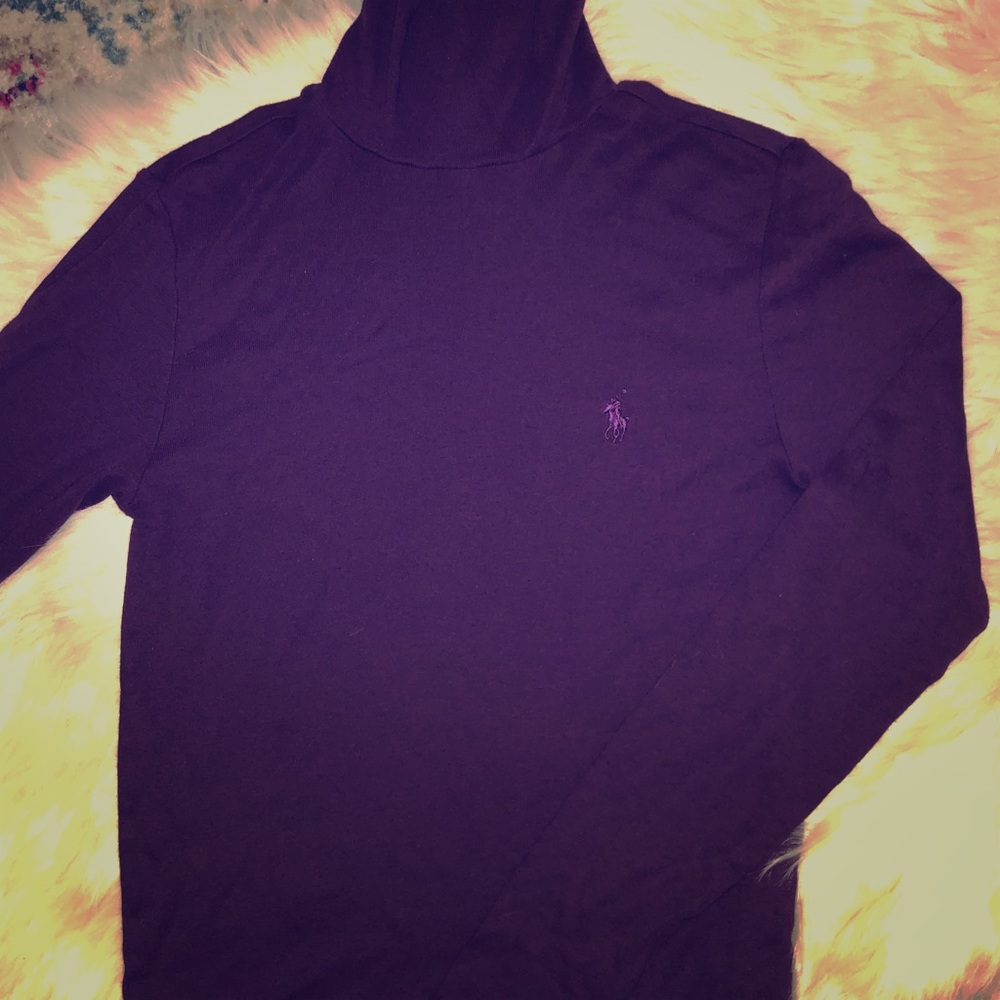 💟 Ralph Lauren Sport Purple Stretch Turtleneck